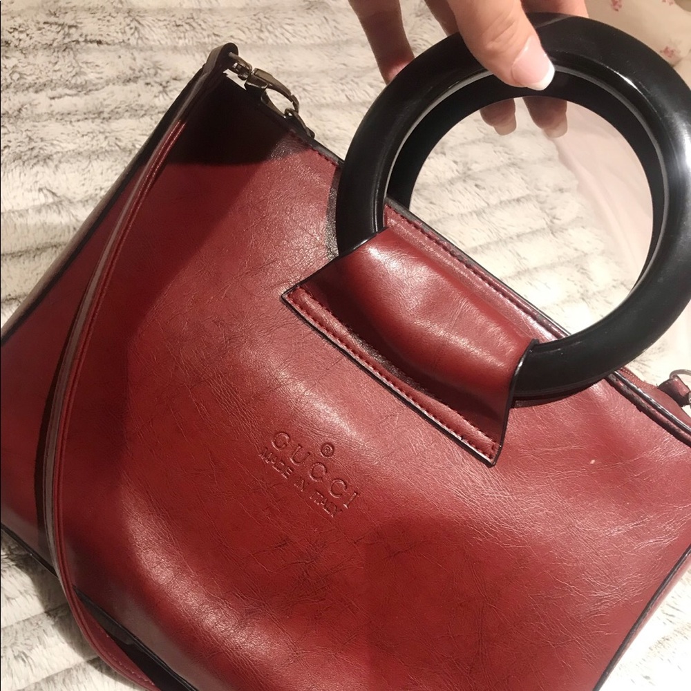 Vintage Gucci top handle crossbody purse